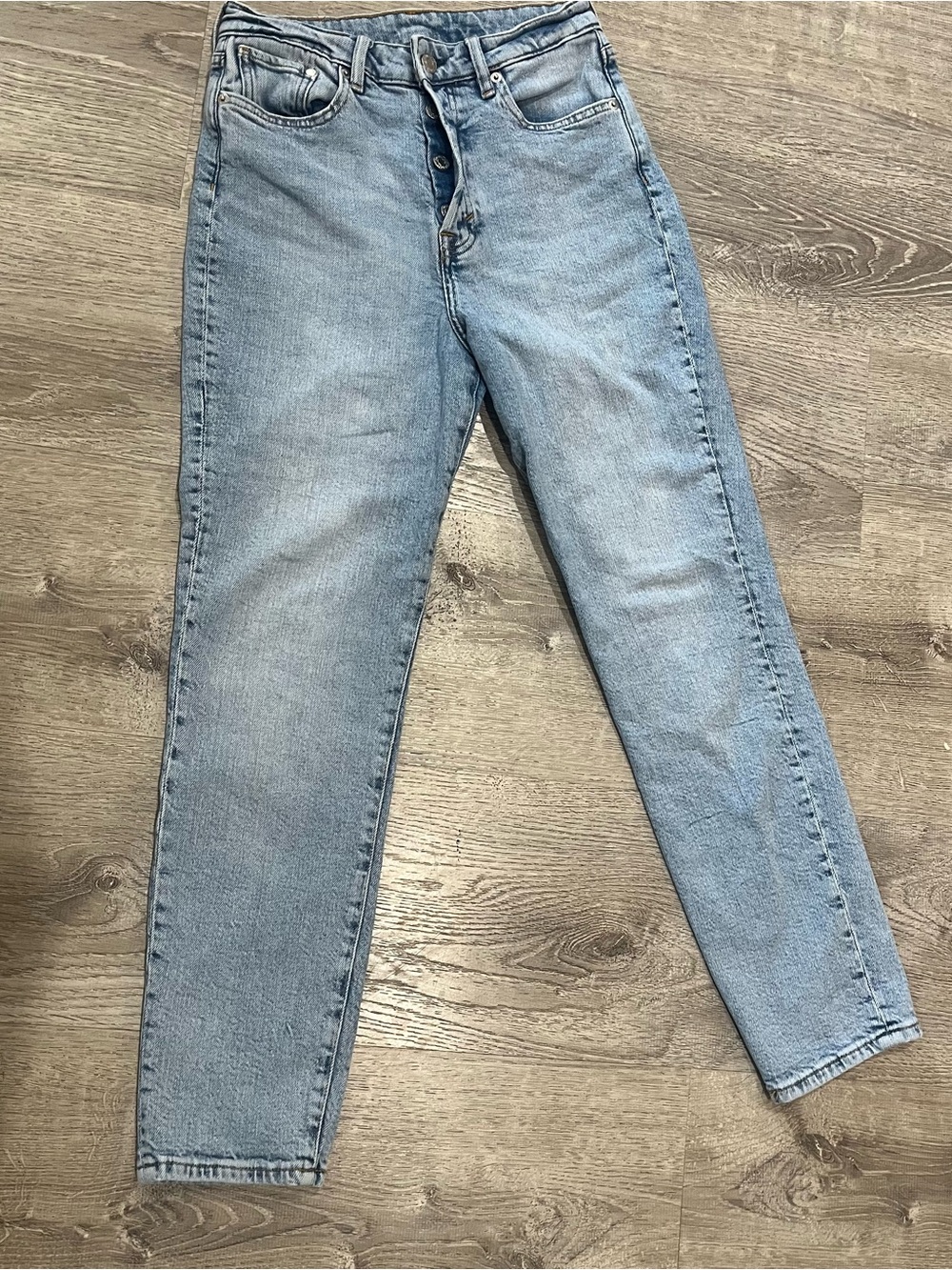 H&M &Denim Women’s High-Rise Light Blue Jeans - Mom Jeans